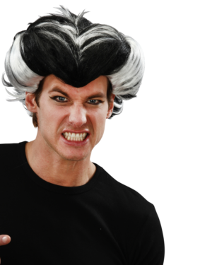 perruque loup garou noir et blanc
